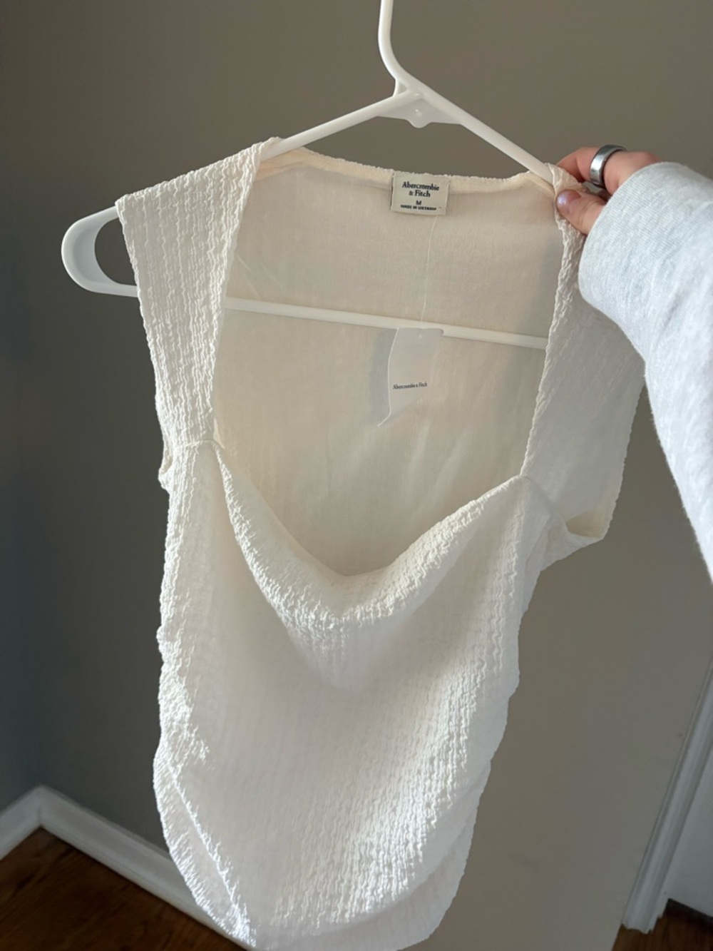 Abercrombie & Fitch White Ribbed Cutout Tank “Ava Tank”